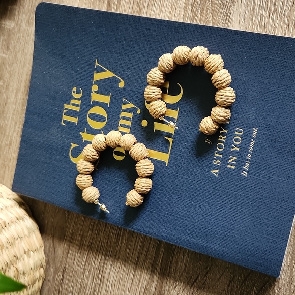 Jewelry - Boho Rattan Ball Hoops